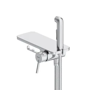 Смеситель DAMIXA /Jupiter, монтируемый в стену, с гиг. душем и полкой, хром 773500000/773500001