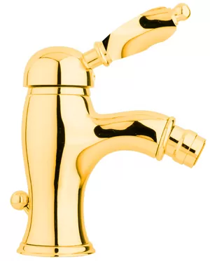 Смеситель CEZARES BSM1-03/24-M для биде, однорычажный, донный клапан,золото 24кар/ручка металл