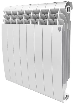 Радиатор биметаллический, 8 секций ROYAL THERMO ВШГ:574х640х87 1368 Вт Bianco Traffico