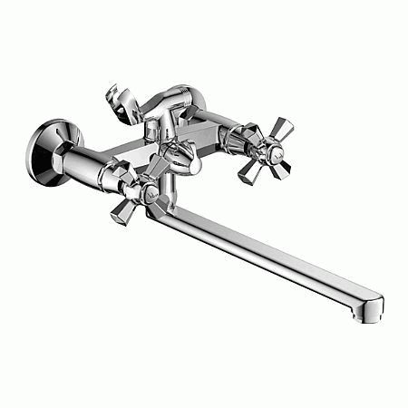 Смеситель Ledeme Н90 настенный, двухзахватный, для ванны и душа, с душевой лейкой, хром L2590