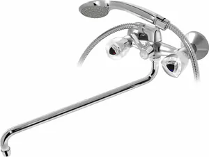 Смеситель для ванны VARION Armaturen 1018 14 1 керам. перекл., резин. кр., кругл. излив 400мм