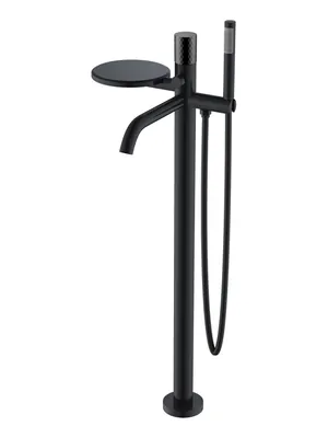 Смеситель Boheme 129-BB для ванны/душа, напольный, с ручным душем, ручка:diamond, черный