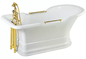 Ванна MIGLIORE 180x87 на подиуме, слив-перелив/ручки золото 25510