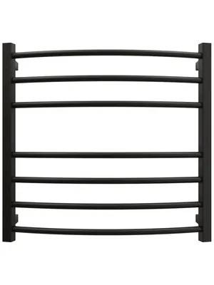 GROTA Полотенцесушитель "Лесенка" водяной 630x600 черный, нерж сталь, нижнее подкл, 1/2"