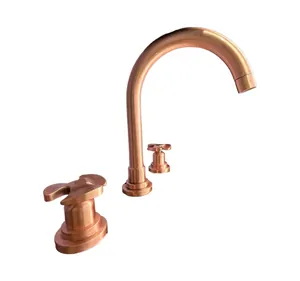 Смеситель для раковины Nicolazzi 2208RA87 двухзахватный, на 3 отверстия, д/к, медный