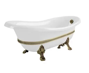 Ванна MIGLIORE DECOR 170x81 на лапах "LEONE" STANDART белая+бронза 26989