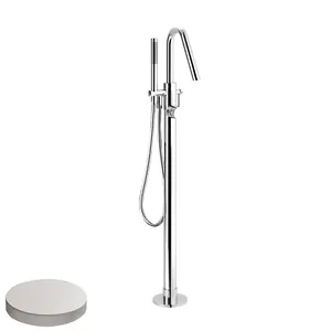 Смеситель для ванны Giulini F6592BO напольный, с душевым гарнитуром, белый матовый