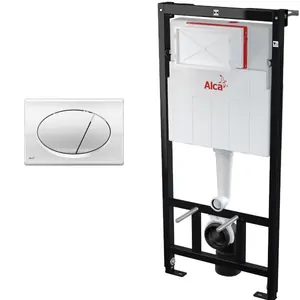 Инсталляция для унитаза ALCAPLAST AM101/1120 3 в 1 с бачком, с клавишей хром M71 AM101/1120-3:1 RU M71-0001