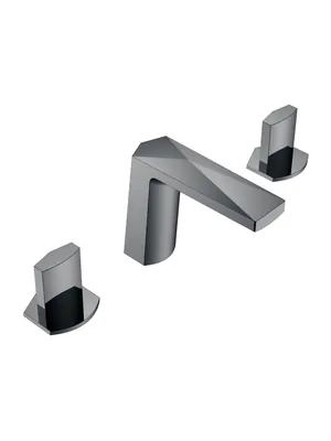 Смеситель Boheme для раковины, на 3 отверстия, двухзахватный, графит глянц 150-SGM-ICE