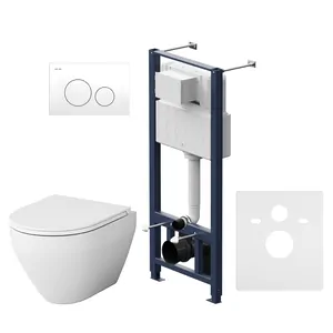 Комплект инсталляции AM.PM клавиша Pro L белая + унитаз Spirit 2.0 FlashClean сиденье микролифт IS49001.701700