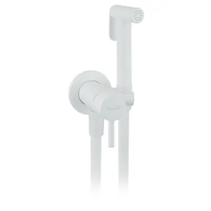 Гигиенический душ Giulini FSH25BO однорычажный смеситель, лейка, шланг, цвет: белый матовый