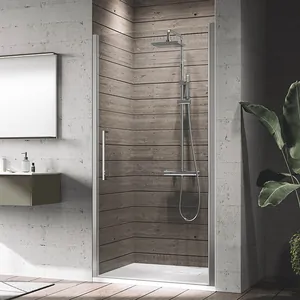 Душевая дверь Novellini 1000х2000 распашная, стекло прозрачное/профиль хром Y21B97-1K