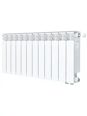 Радиатор биметаллический Rifar Ventil BVR 350 нижнее правое подключ., 12 секций, 1668 Вт, белый
