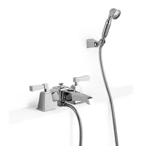 Смеситель на борт ванны Devon&Devon 2VPTIME233BCR с душевым набором, цвет: хром