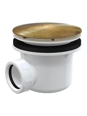 Сифон для душевого поддона Alcaplast A49ANTIC пластик/сталь-античная бронза, вых. 40