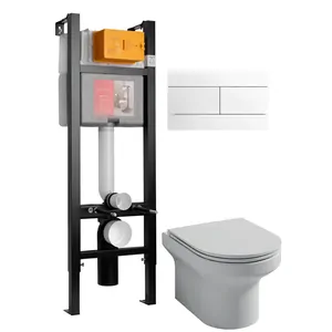 Инсталляция Jacob Delafon E33131RU кнопка белая + унитаз , сиденье тонкое микролифт E21755RU-00