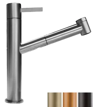 Смеситель для мойки Fantini однозахватный, с выдвижной лейкой 2 режима, Matt British Gold