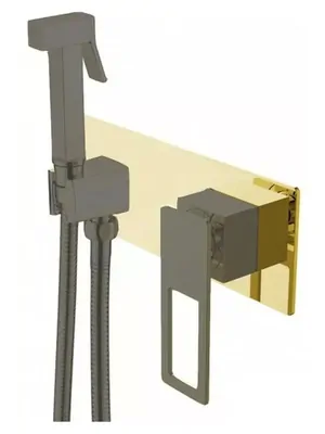 Смеситель Boheme 147-GB встраиваемый, с гигиеническим душем, однозахватный, золото+черный