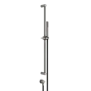 Душевой гарнитур 54045.707 стойка 800мм, шланговое подкл., лейка, шланг, черн. металл брашированный