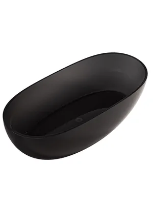 Прозрачная ванна Abber (1700х750) отдельностоящая, донный клапан, черная AT9703Onyx