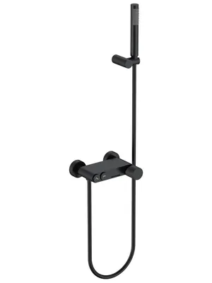 Смеситель Boheme 123-BB.4 для ванны/душа, настенный, с изливом, с ручным душем, черный