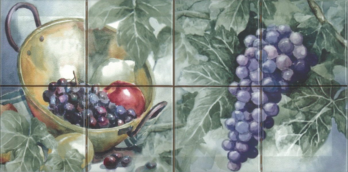 Monocolor Composicion Acuarela Uvas 20X40 глянцевая