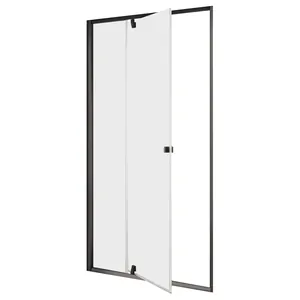 Душевая дверь RAVAK PDOP2-120 (1161-1211х1900) распашная, стекло, черный+Transparent