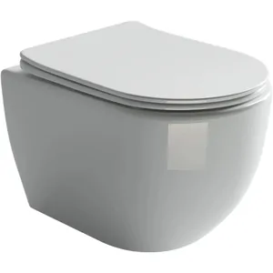 Унитаз подвесной Ceramicanova 350х360х520 безободковый, сиденье микролифт, белый CN1805