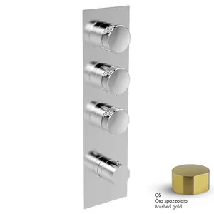 Смеситель встраиваемый FIMA Carlo Frattini термостат, золото брашированное F5603X3XOS