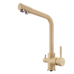 Смеситель AQUATON 1AX004FCXX260 для мойки, с краном для питьевой воды, латте