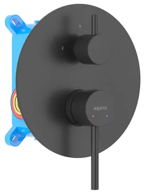 Смеситель для ванны/душа Aquatek AQ1346MB встраиваемый, 2 режима, однозахватный, черный мат
