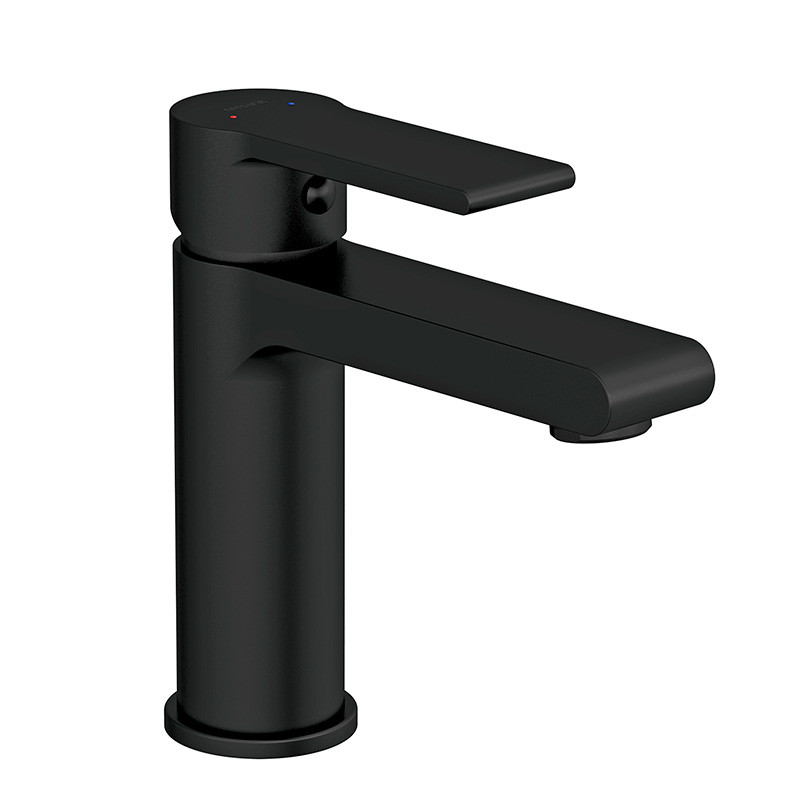 Смеситель для раковины Cersanit BLACK 63107 донный клапан клик-клак, черный