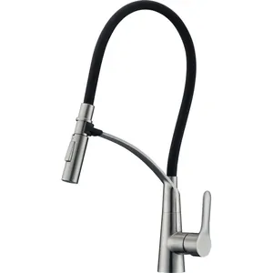 Смеситель для кухни BelBagno BB-LAM36-IN гибкий излив с переключателем аэратор/душевая струя,сатин