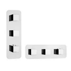 Смеситель термостат Bossini Cube для душа, внешняя часть, рукоятки квадрат, хром Z032204.030