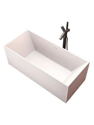 Ванна из искусственного камня Abber (1700x750) пристенная, слив-пер, белая AS9602