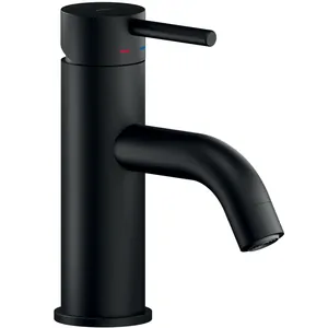 Смеситель NOBILI для раковины, однозахватный, донный клапан, черный матовый LV00118/2BM