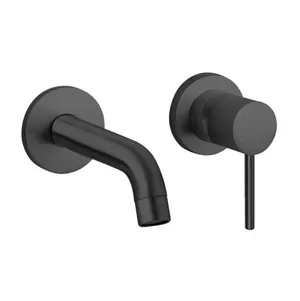 Смеситель для раковины Paini встраиваемый,однозахватный,с внутр.частью,черный брашир. 78PZ208