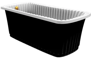 Ванна MIGLIORE 174x83 panello черная панель, фурнитура бронза 24376