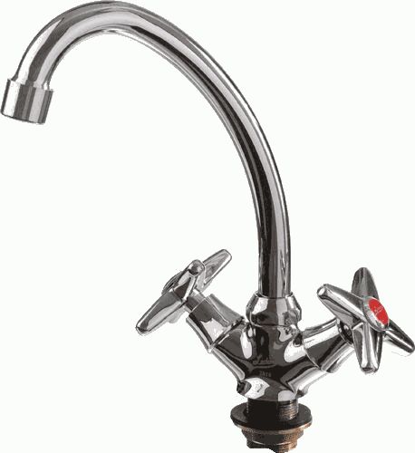 Смеситель Ledeme Н20 для кухни, двухзахватный, поворотный излив, хром L5920
