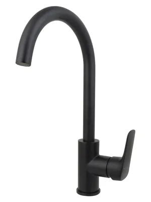 Смеситель для кухни Aquatek AQ1082MB однозахватный, поворотный излив 255мм, цвет: черный мат