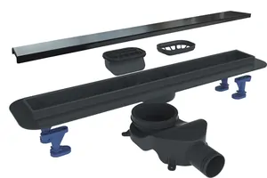 Душевой лоток BELBAGNO 60 см, вертикальный выпуск BB-LD--60-NERO, черный матовый