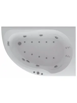Ванна акриловая Акватек правая 150х100 гидро+аэромассаж,пневмоуправ,фронтал.панель,каркас,слив