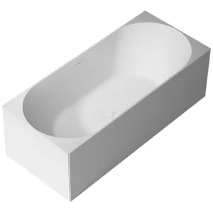 Ванна из искусственного камня Abber (1700x750) отдельностоящая, слив-пер, белая матовая AS9603