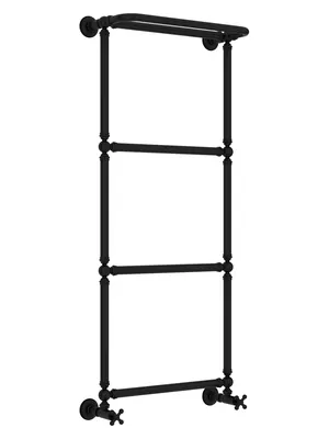 СУНЕРЖА 1386 Полотенцесушитель 1260х500 черный матовый,с полкой, нижнее подкл.31-0281-1250