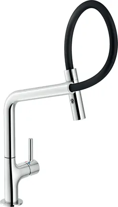 Смеситель NOBILI для кухни, гибкий излив с душем, хром/черный MP119400CR