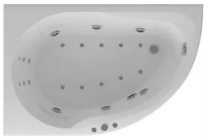 Ванна акриловая Акватек левая 150х100 аэромассаж,электронное управл,фронтал.панель,каркас,слив