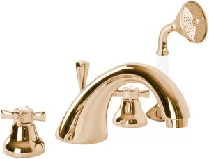 Смеситель CEZARES -BVD-02 на борт ванны, 4 отверстия, ручной душ, бронза