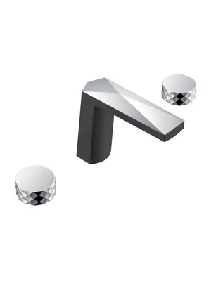 Смеситель Boheme для раковины, на 3 отверстия, двухзахватный, хром черный 150-BCR-DIAMOND