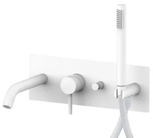 Смеситель для ванны/душа Paffoni LIG001BO однозахв, с душ.гарнитуром ,внутр.часть, белый мат