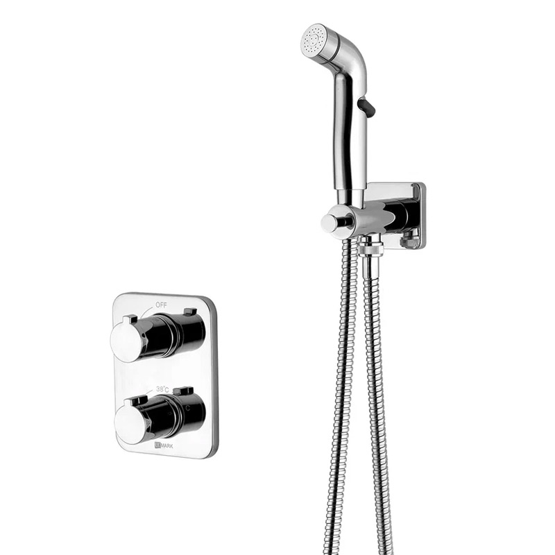 Смеситель встраиваемый Lemark LM7820C с гигиеническим душем, термостатический, хром